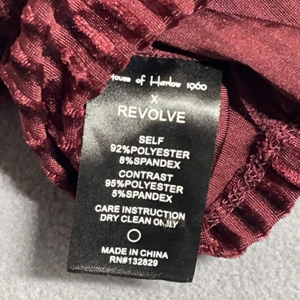 NWT House of Harlow 1960 x REVOLVE Crop Top Burgundy Ribbed Velvet Glam Size XS - Picture 5 of 8